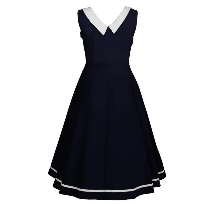 Новинка 2017 года винтажное платье для девушек милое белое без рукавов с бантом 1950s