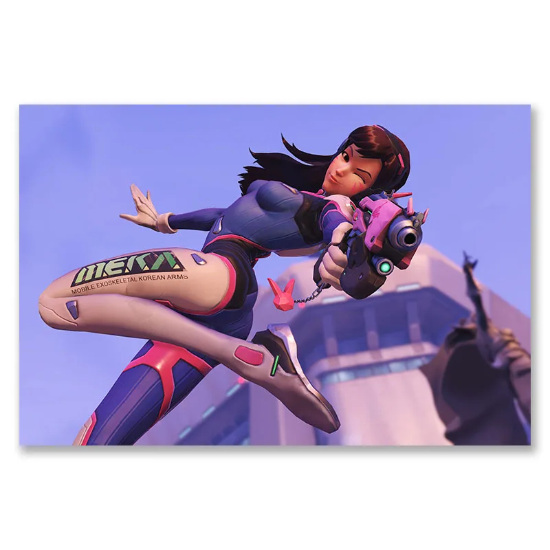Overwatchs d. va плакат аниме Шелковые Плакаты d. va настенные художественные принты для спальни бескаркасные картины Overwatchs - Цвет: 09