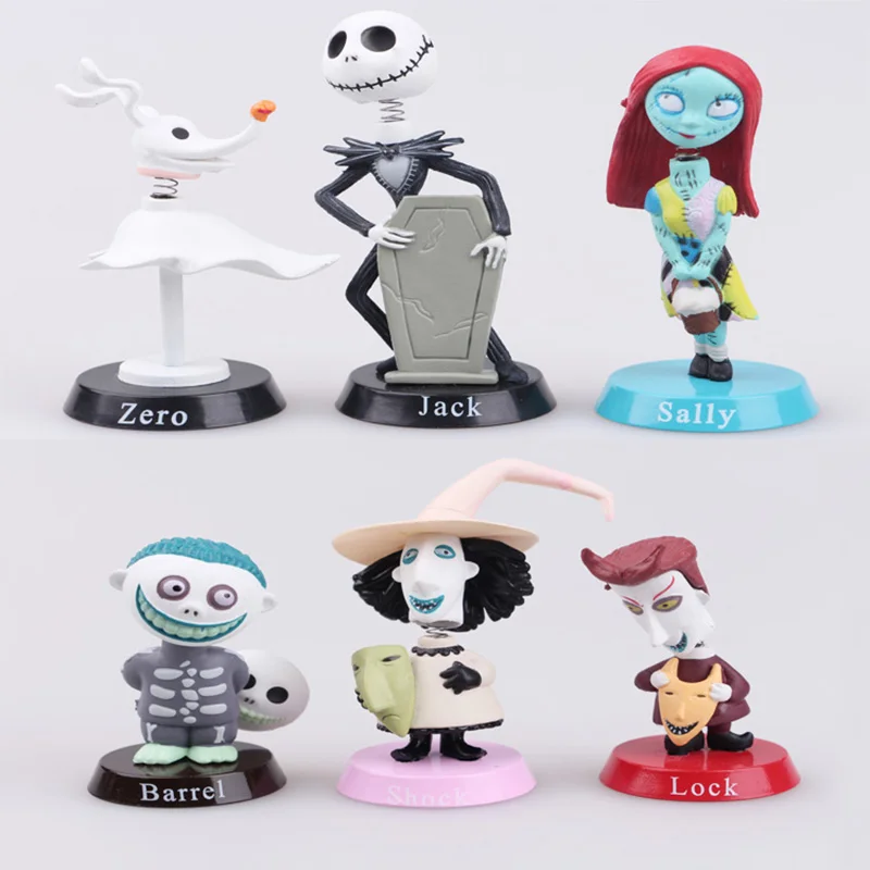 Экшн фигурки из ПВХ Кошмар перед Рождеством 6 шт./лот|model toy|nightmare beforepvc action figure |