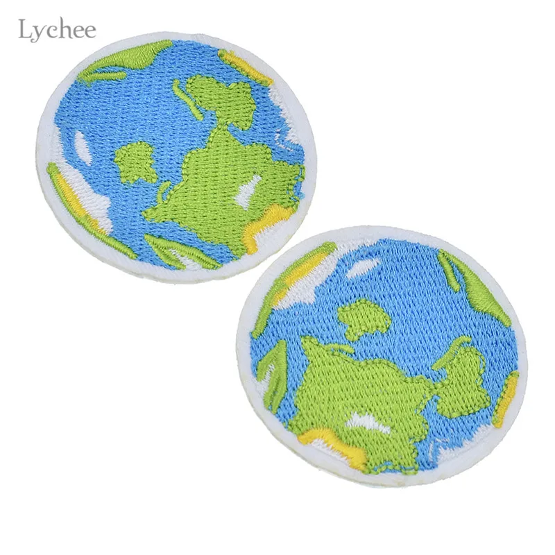 Lychee Life 2 шт. нашивка с вышивкой в виде земли шитье аппликация железо одежда сделай