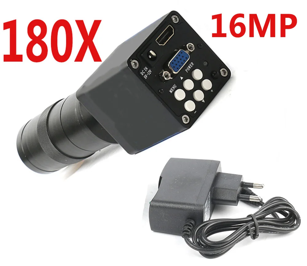 Модернизированная версия 16MP HDMI VGA HD промышленный 60F/S видеомикроскоп камера 8 ~ 180X