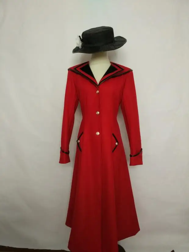Custimzied Mary Poppins косплей костюм красный пальто с шляпой 11 |