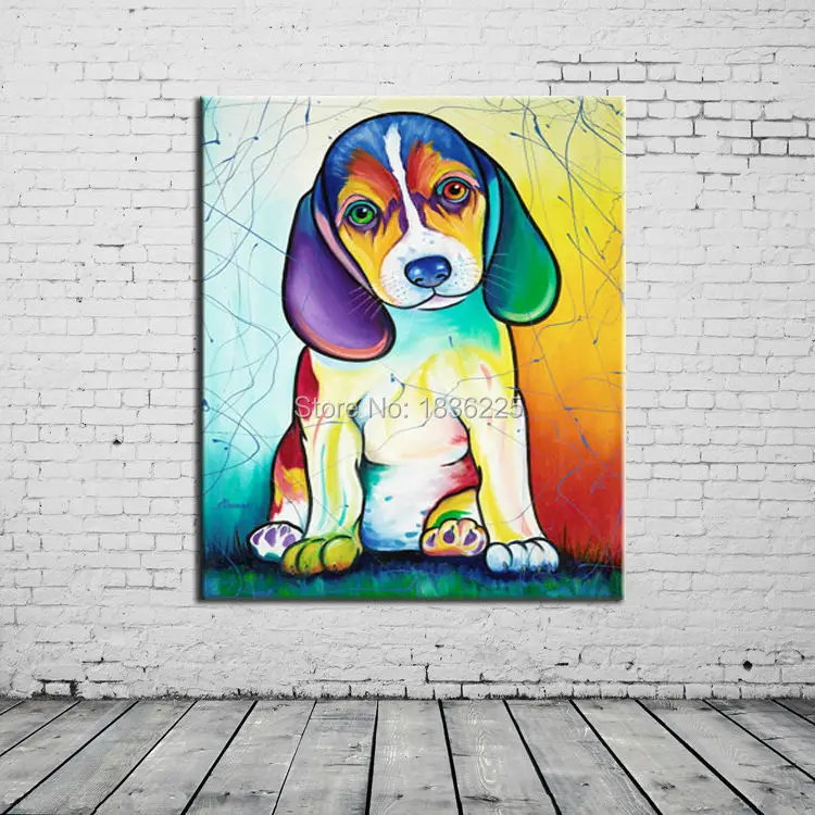 Дизайнерские обои для украшения дома картина маслом собаки современная