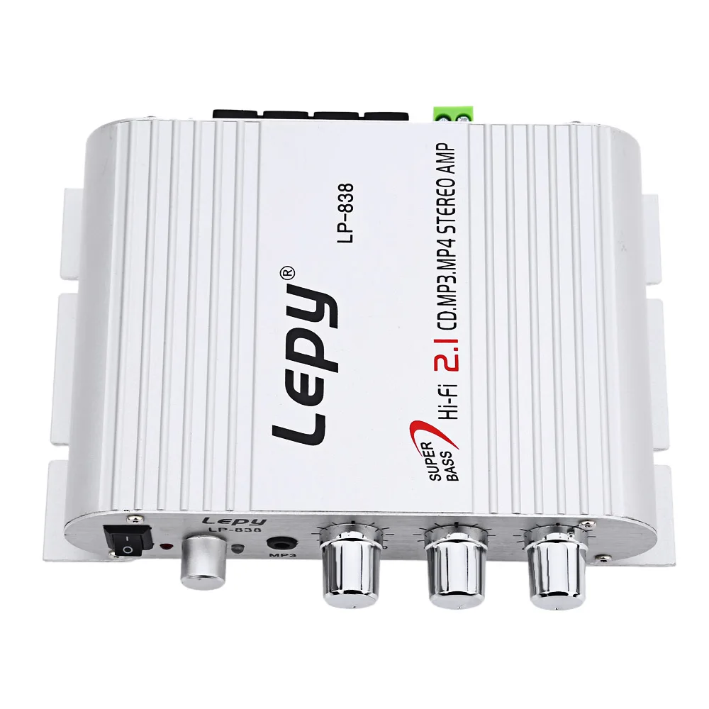 Lepy LP 838 автомобильный усилитель Hi Fi 2 1 Сабвуфер аудио стерео бас динамиков