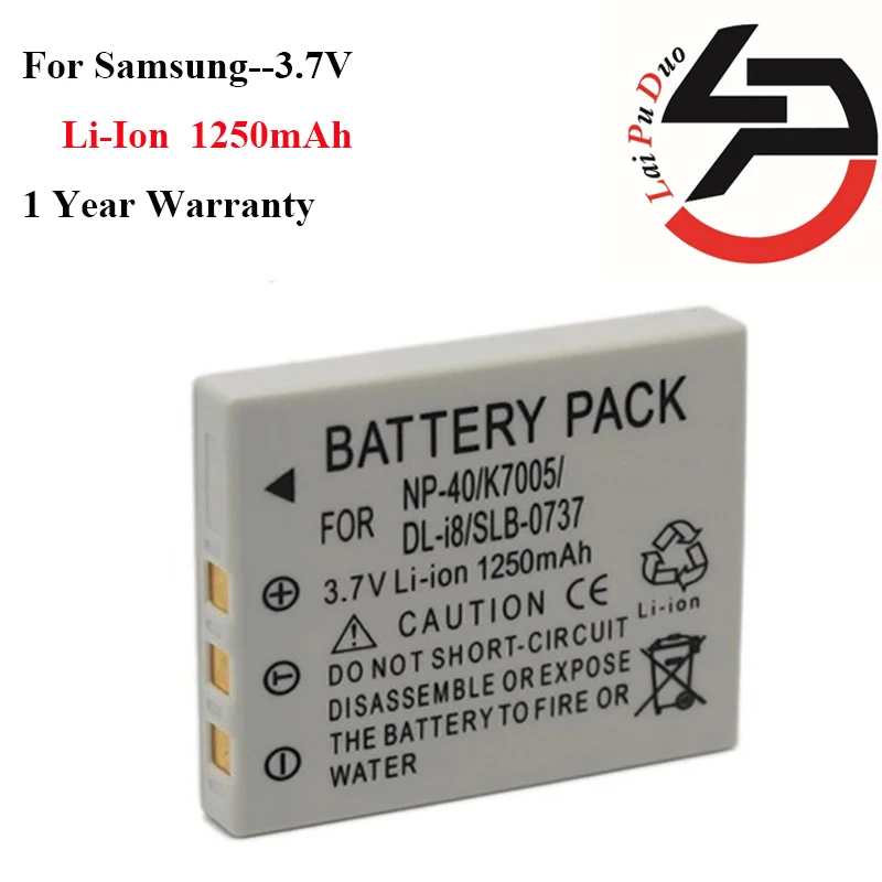 

Высокое качество 1250 мАч Фирменная Новинка, запасная батарея, батарея для Samsung D-LI8 SLB-0737 FNP-40 SLB-0737 F455 F460 F470 F480 F610 F650 F700