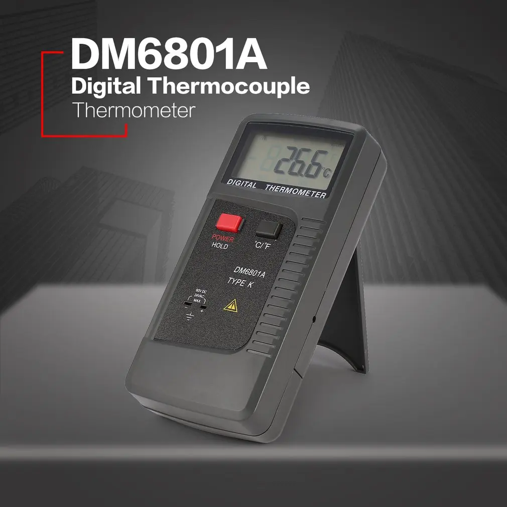 DM6801A K/J термопары Температура метр цифровой термометр тип контакта