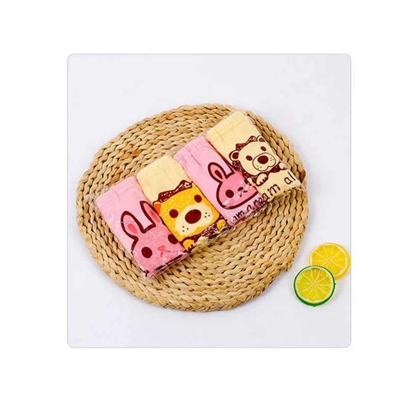 4pcs/lot Cute Cartoon lion elephant Baby Underwear Cotton Infant Panties Boys Briefs for Girls Toddler Underpants sets | Детская одежда