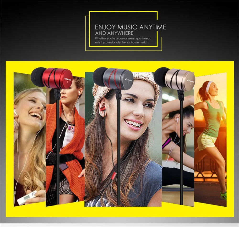 In-ear 3 5 мм стерео наушники спортивные музыкальные HiFi с микрофоном для iPhone xiaomi mp3 |
