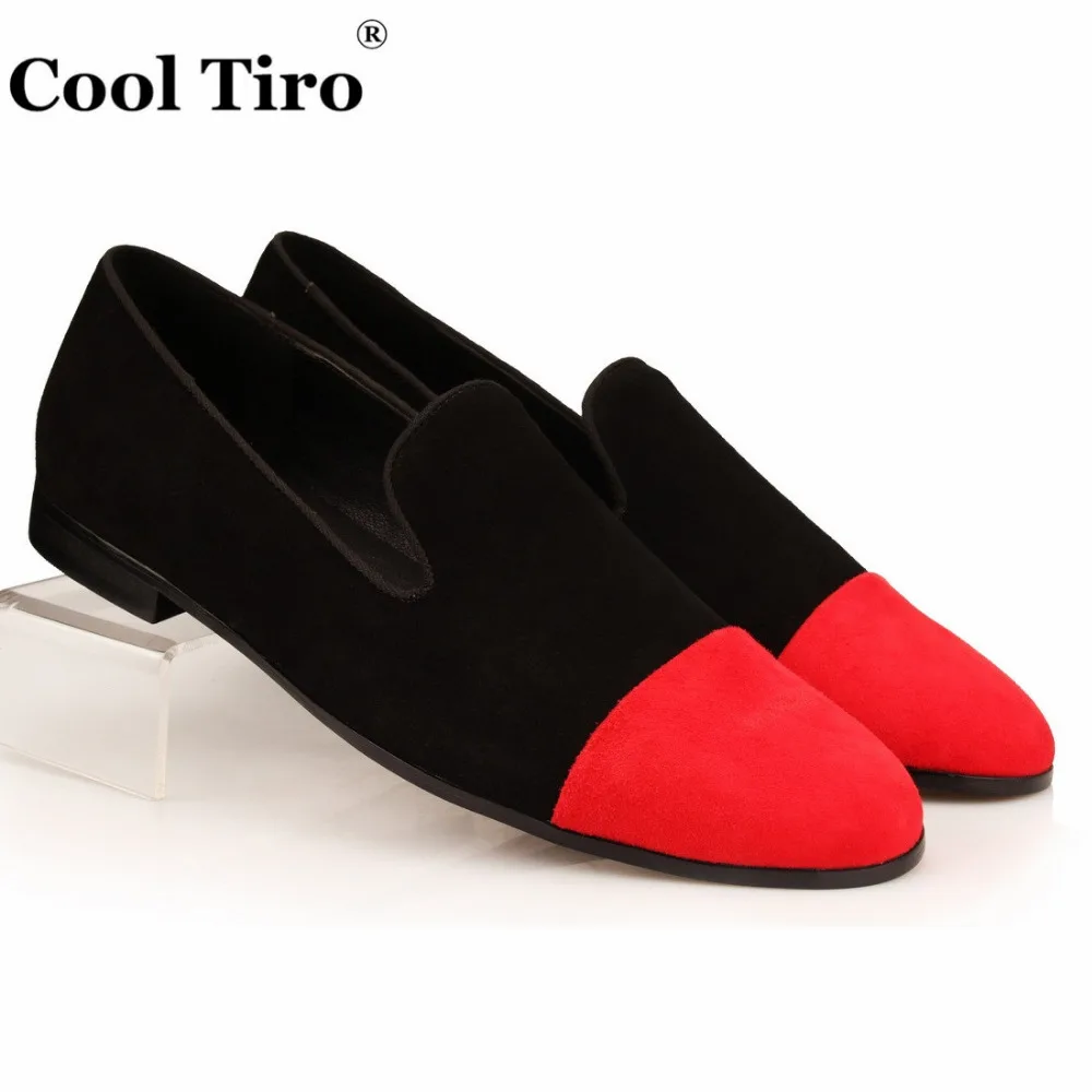 Мужские мокасины с перфорацией красные черные замшевые классические туфли на