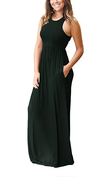 Women's New Dress Summer Bohemian Casual Vest Loose Pocket Solid Sleeveless Female vestidos de festa WHOLESALE | Женская одежда