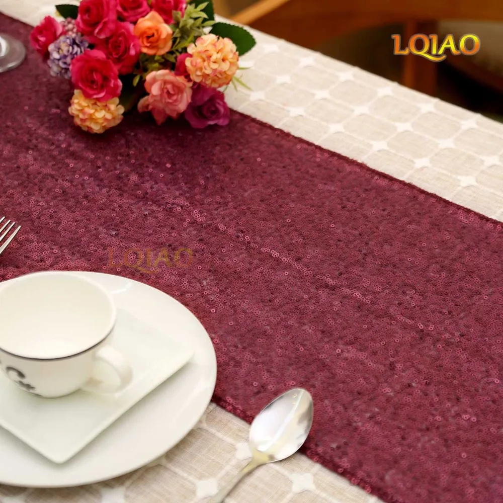 12x108inch-высокое качество со сверкающими блестками настольная дорожка украшение для дома вечерние Свадебный Рождественский Декор 19 цветов