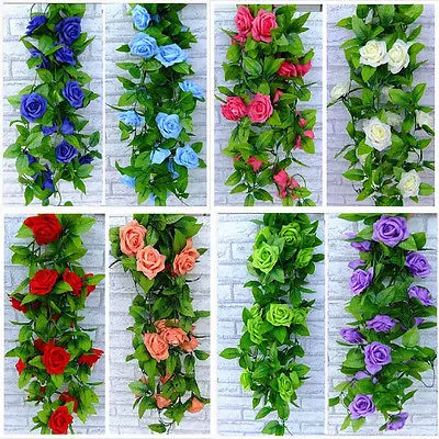 2 5 M искусственный шелк роза цветок гирлянда из листьев плюща растения Home Decor