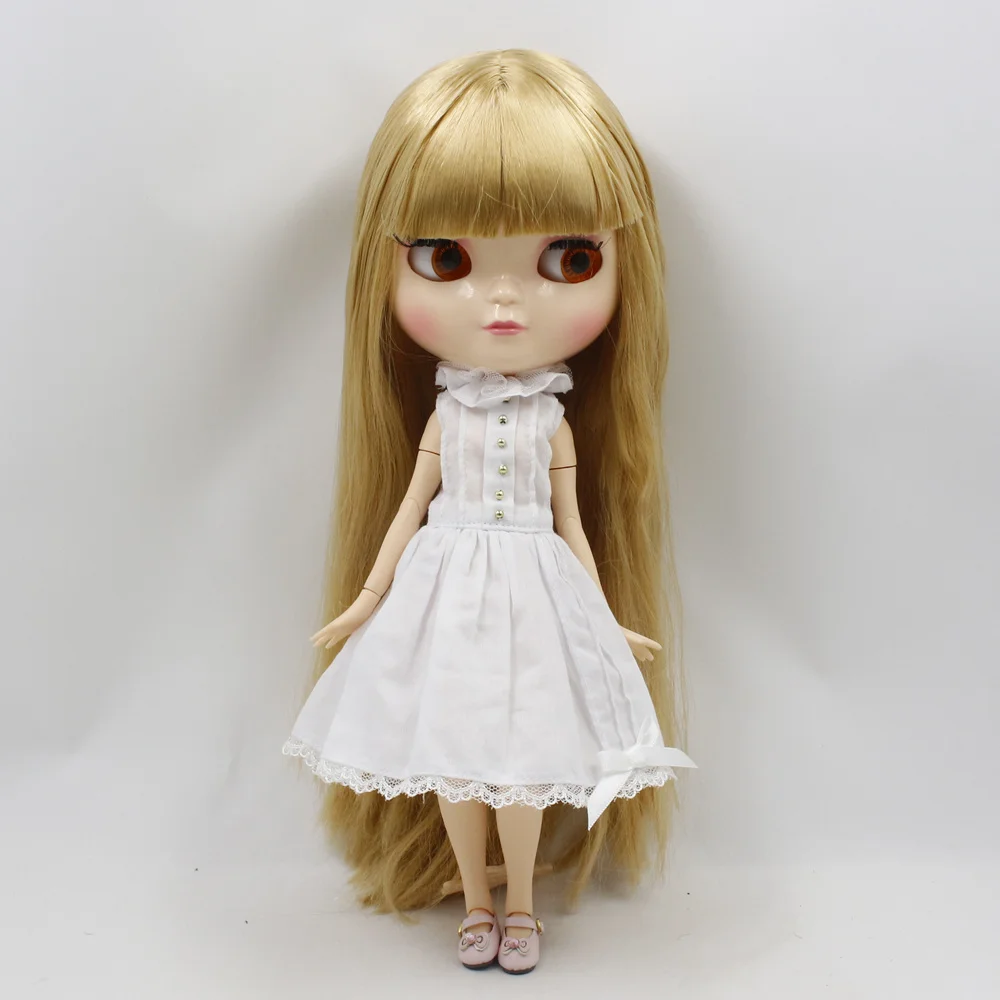 DBS Blyth Doll Icy Licca Body 280BL0736 Богиня золотистых прямых волос с челкой, суставная кукла 1/6 30 см подарочная игрушка.