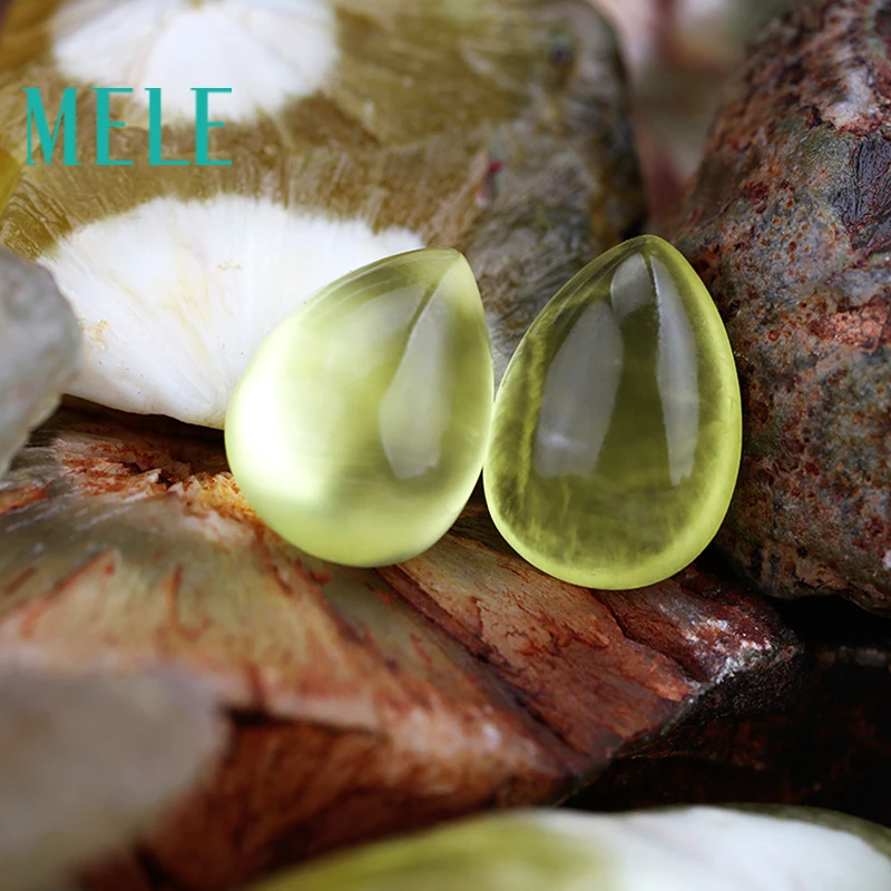 Натуральный Золотой Желтый prehnite10x14mm 6.3ct свободный камень Сделай Сам совпадающий