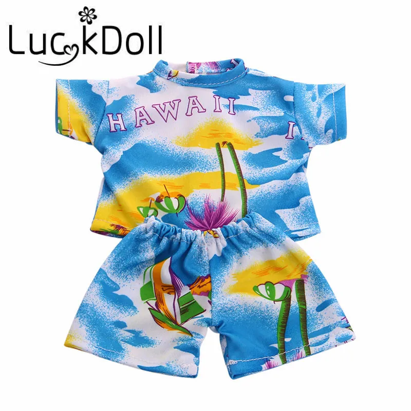 Пляжная одежда LUCKDOLL с принтом топы короткими рукавами и шорты подходящие для