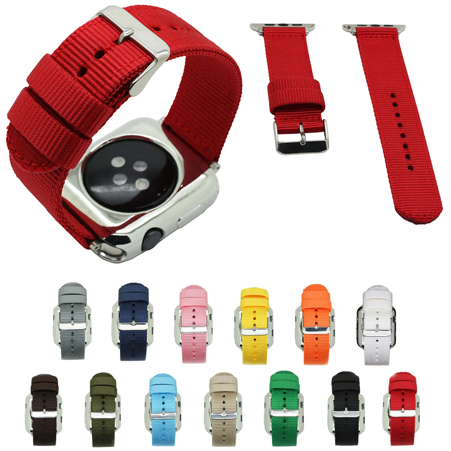 

Waterproof Nylon Band for Apple Watch Strap 42mm 44mm 38mm 40mm Belt Sport Fabric Band for iWatch Series 1/2/3/4/5 Bracelet