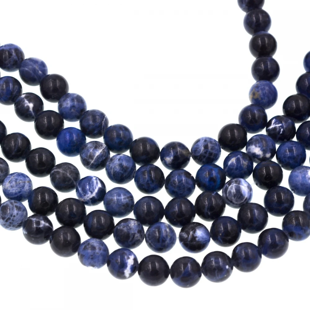 Бусины Из Натурального круглого содалита 10 мм разноцветные разделительная нить |