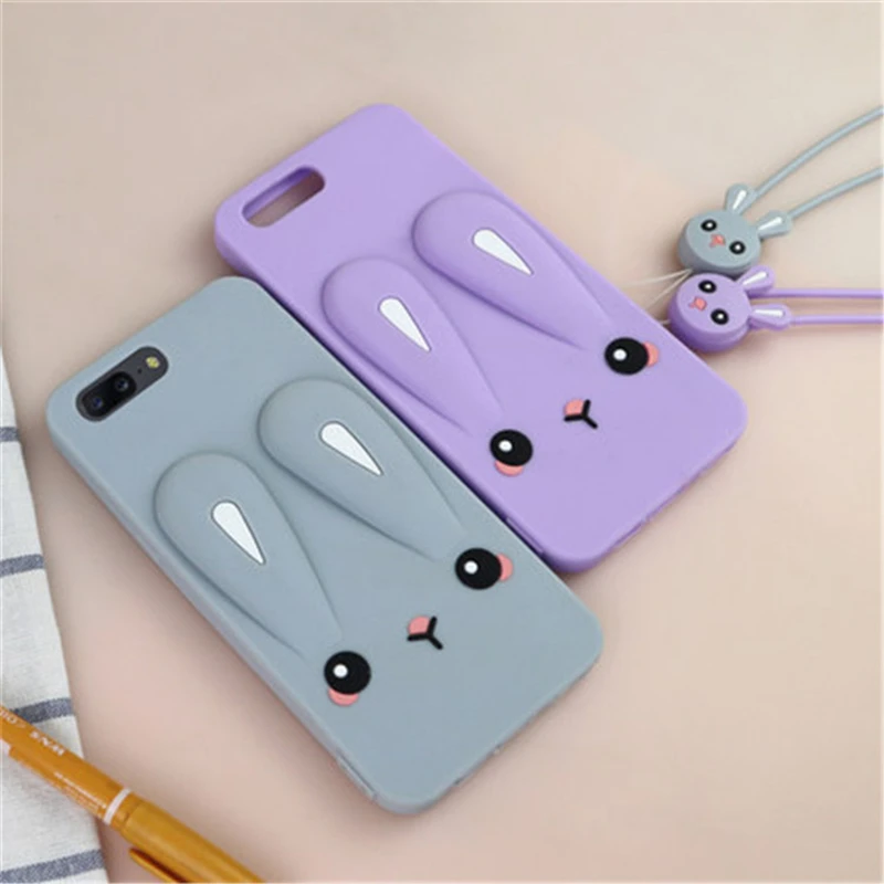 ALIVO Coque чехол OnePlus 6 Чехлы роскошный 3D Милый Цвет Кролик Мягкий силиконовый для 5 T