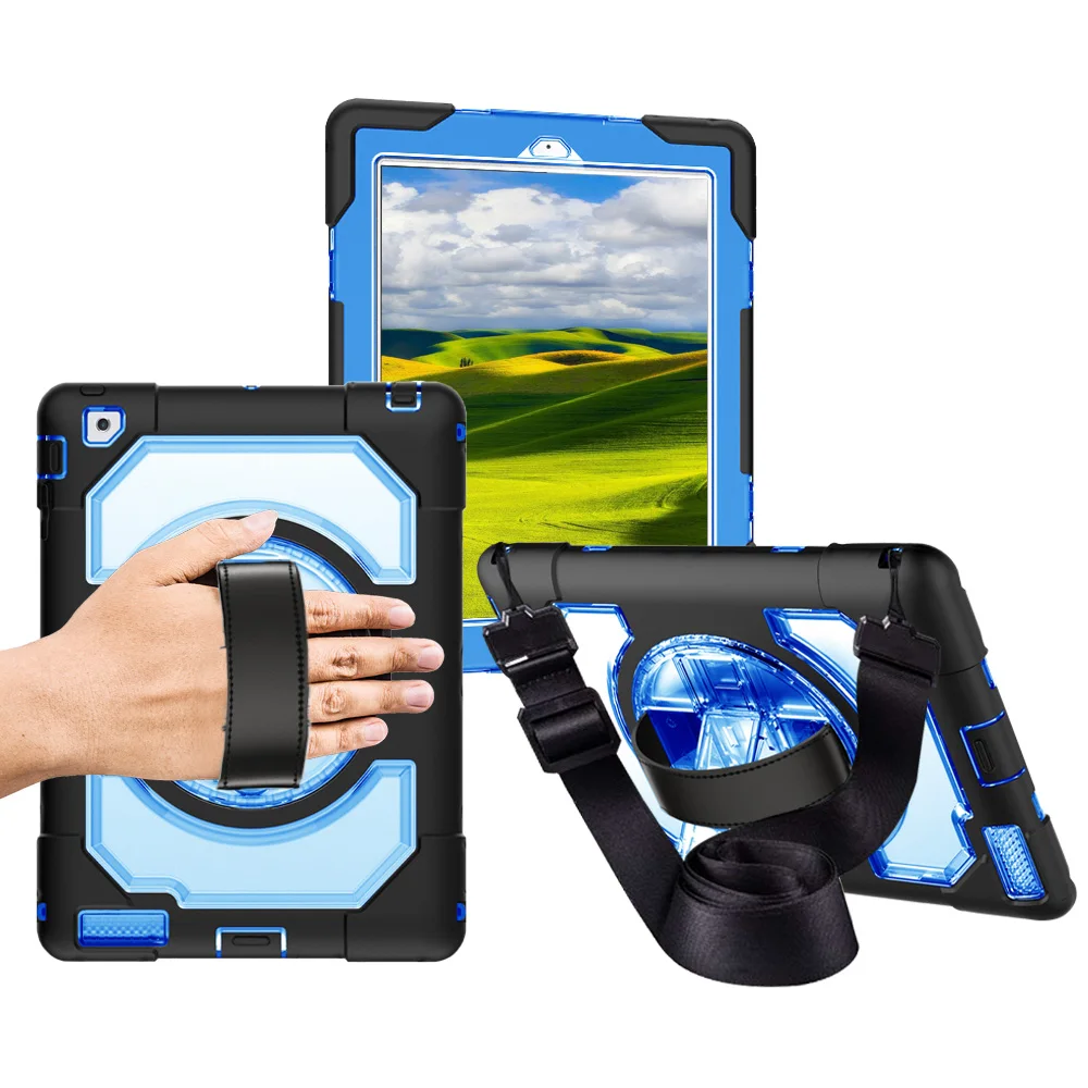 Для iPad 2/3/4 Miesherk чехол с 360 градусов вращающийся кожаный ремешок на руку и плечевой