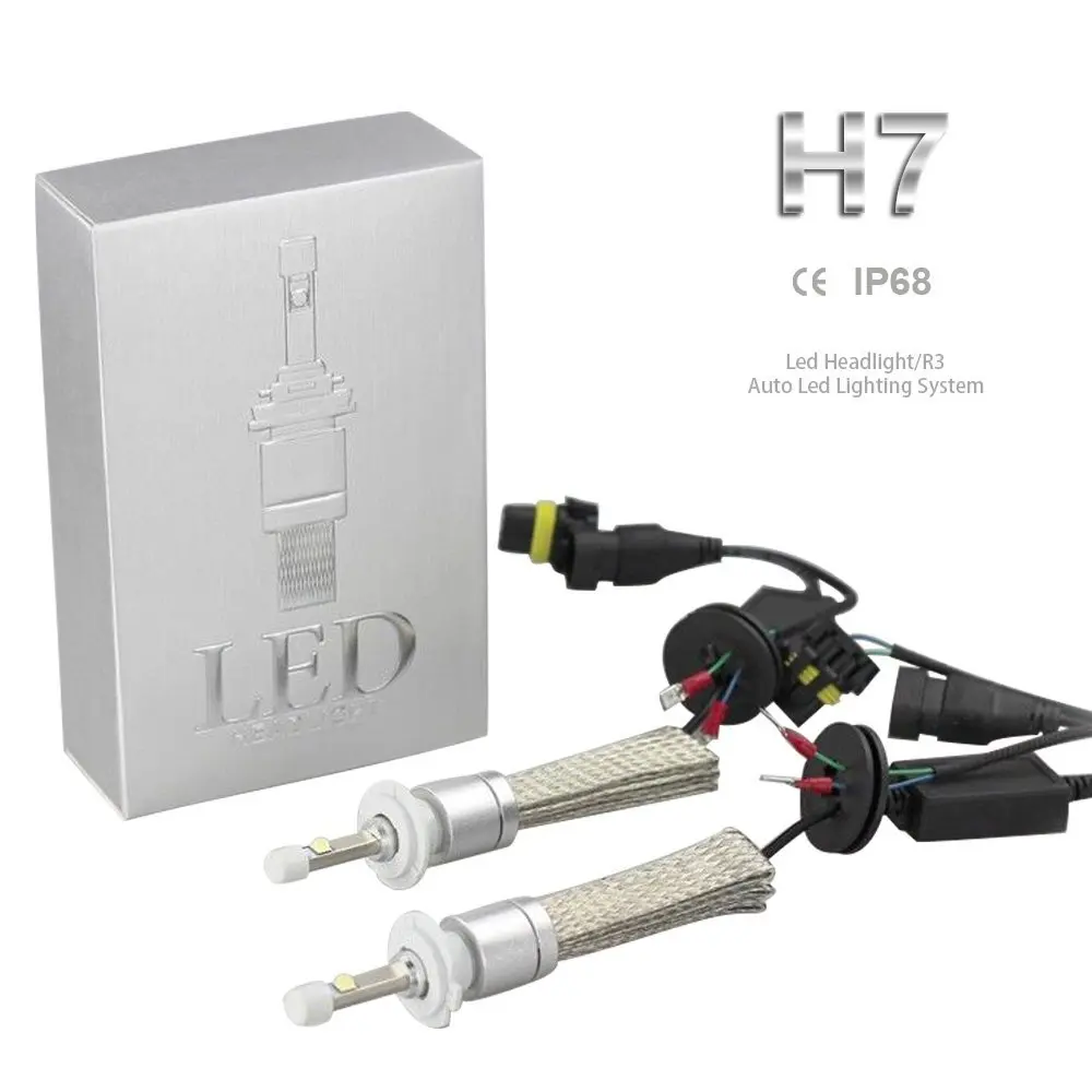 2 года гарантии Автомобильные светодиодные фары H7 LED Cree XHP 50 R3 80 Вт 6000 лм/пара 360 K