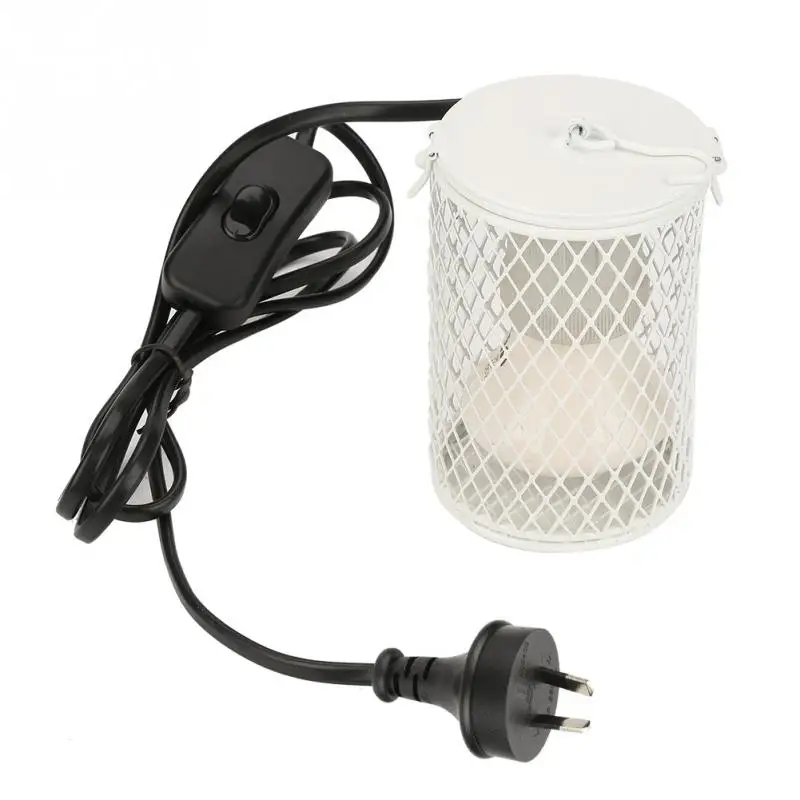 220V-AU Plug Новая нагревательная лампа для домашних животных инфракрасный керамический светильник с защитной клеткой излучатель тепловая лампа товары для домашних животных цыплята лампа для рептилий 100 Вт 110-230 В - Цвет: 220V-AU Plug
