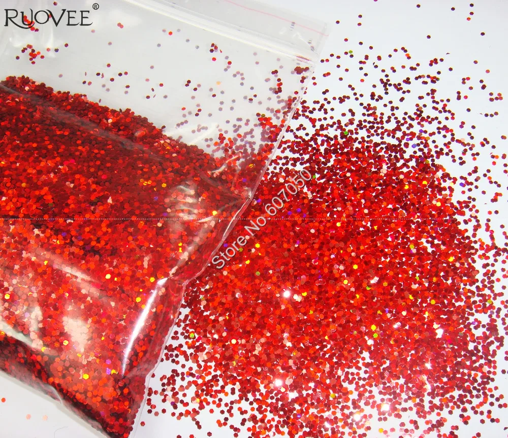 

50g/bag x 1mm(1/24")Laser Holographic Red Dazzling Hexagon Glitter Paillette Spangles Shape for Nail Art &Glitter Crafts