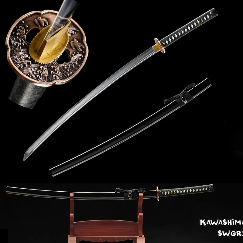 41 Inch Length-Hand Forged Japanese Samurai Sword Real Steel Full Tang Blade Iaito Katana Dedicated Training Sharp Or NoSharp