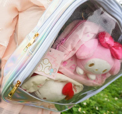 Harajuku прозрачные школьные сумки для женщин, ПВХ, Водонепроницаемые рюкзаки для женщин, Ita Bookbags, Роскошные, искусственная кожа, для девочек-подростков, пляжная сумка, летняя