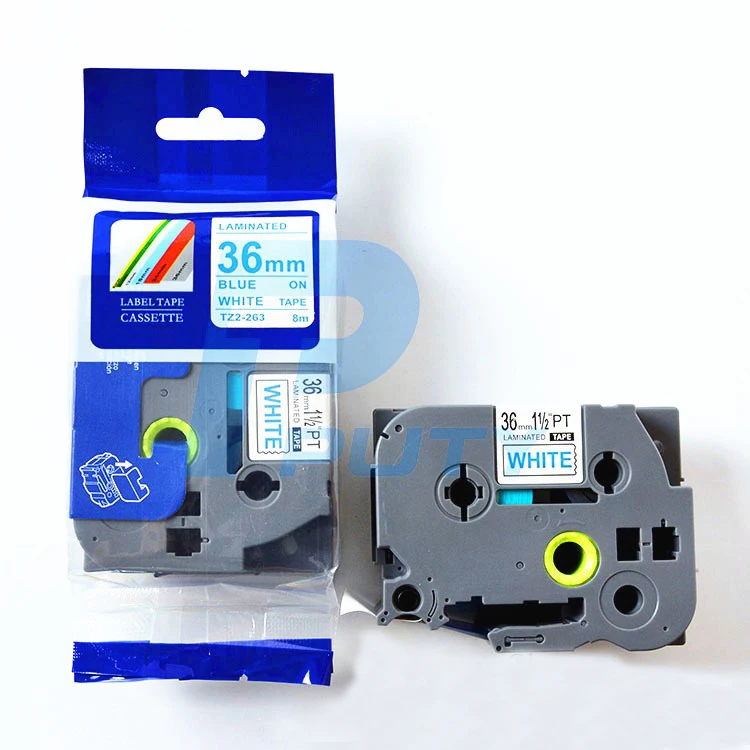 2PCS PUTY TZ263 TZe263 TZe 263 TZe-263 36mm Blue on White Label Tapes Compatible for P-touch Printers | Компьютеры и офис