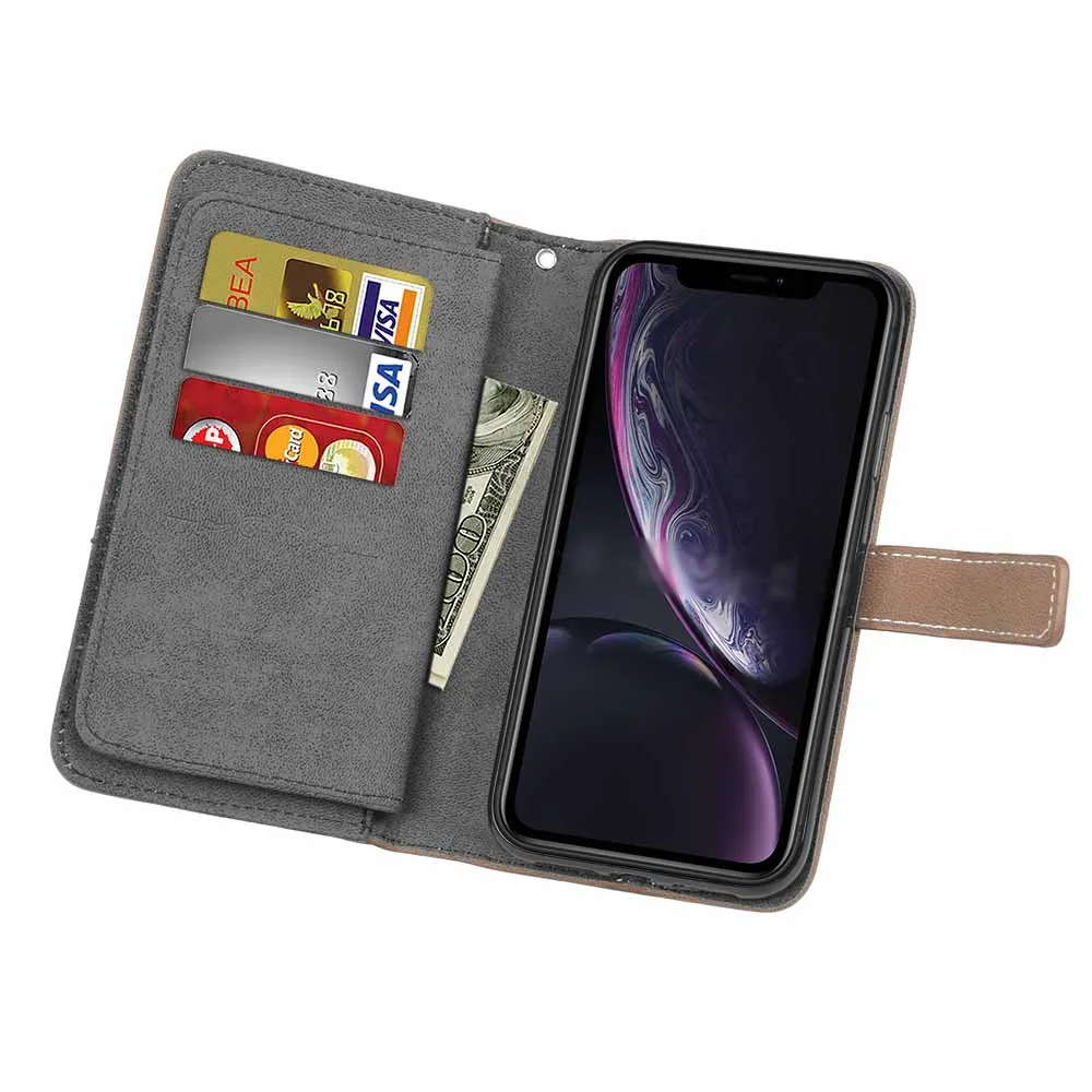 Capa Fundas для iphone XR XS Max 6 6 Plus 6s держатель чехол для iphone 7 8 plus XR XS кожаный чехол для телефона 9 слотов для карт