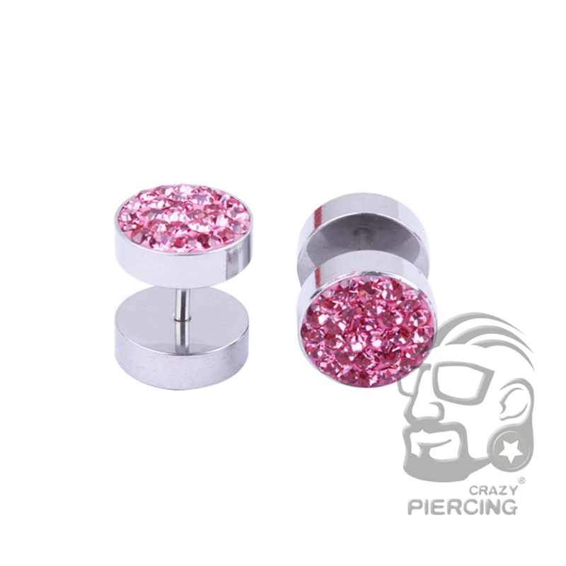 1 пара женские круглые серьги гвоздики из хирургической стали|crystal stud earrings|stud