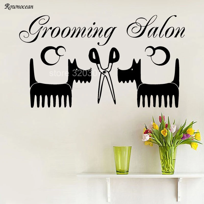 Виниловая наклейка для домашних животных ROWNOCEAN Z191|stickers for|grooming salondog grooming salon |