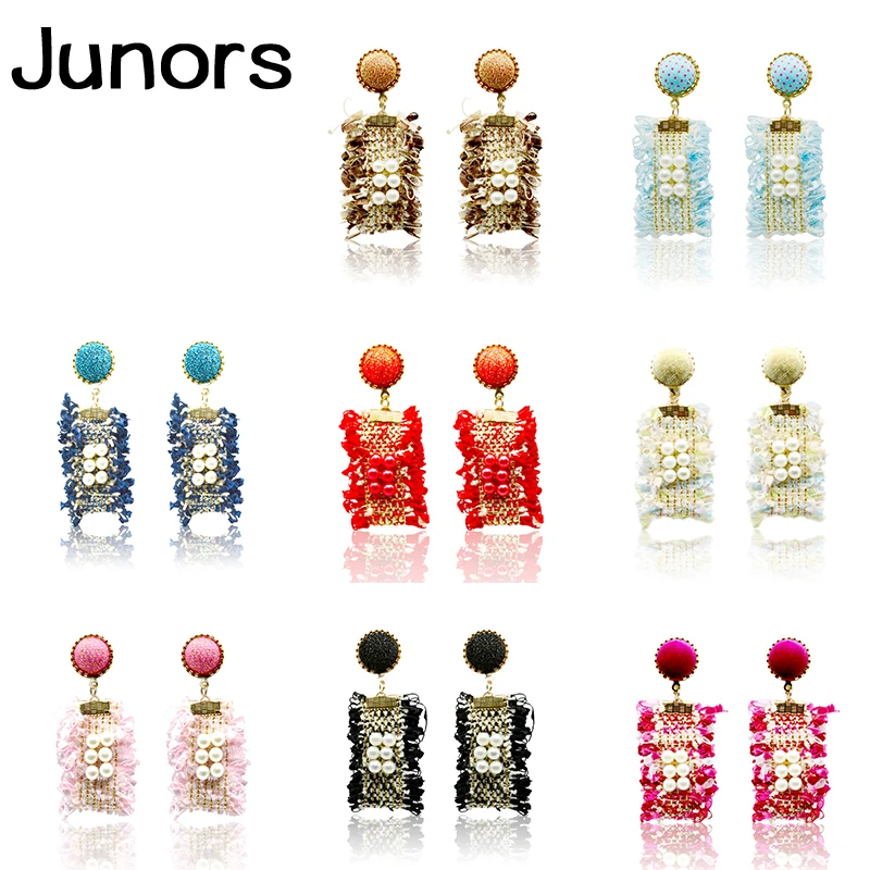 Женские богемные серьги с жемчужинами эффектные висячие золотистого цвета