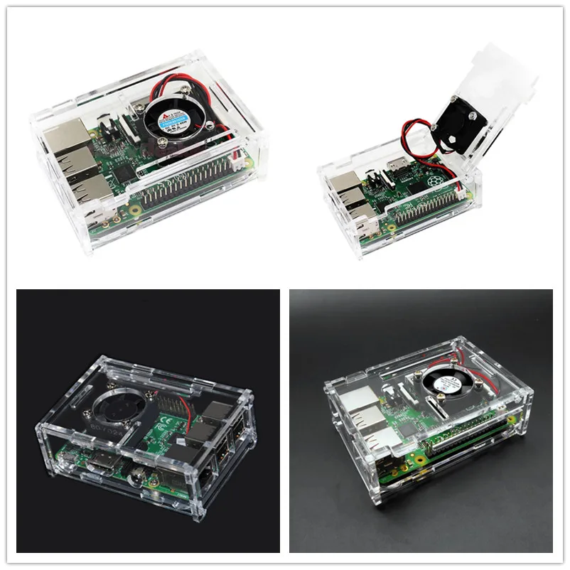 

Pi 2/3/ B + прозрачный акриловый чехол премиум класса, Корпус Корпуса для Raspberry 93x65x32 мм