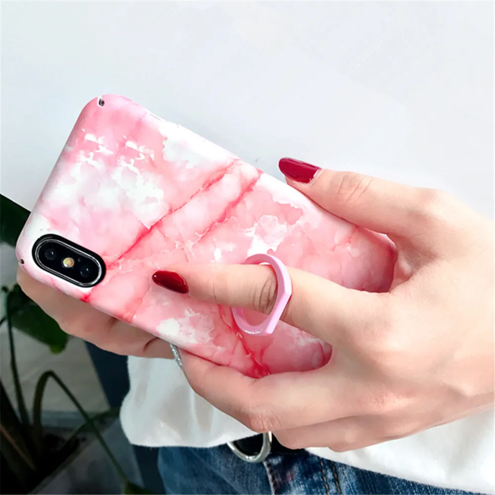 Для iphone X 8 7 6 6s Plus XR MAX Модный Мраморный держатель кольца для телефона жесткие
