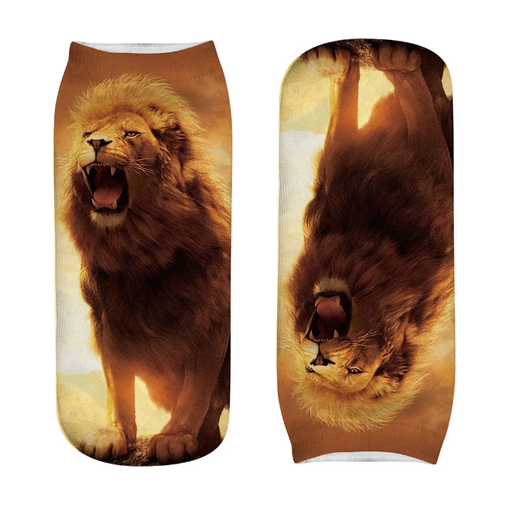 Носки Calcetines модные Осенние зимние милые с 3d принтом кота тигра для женщин и