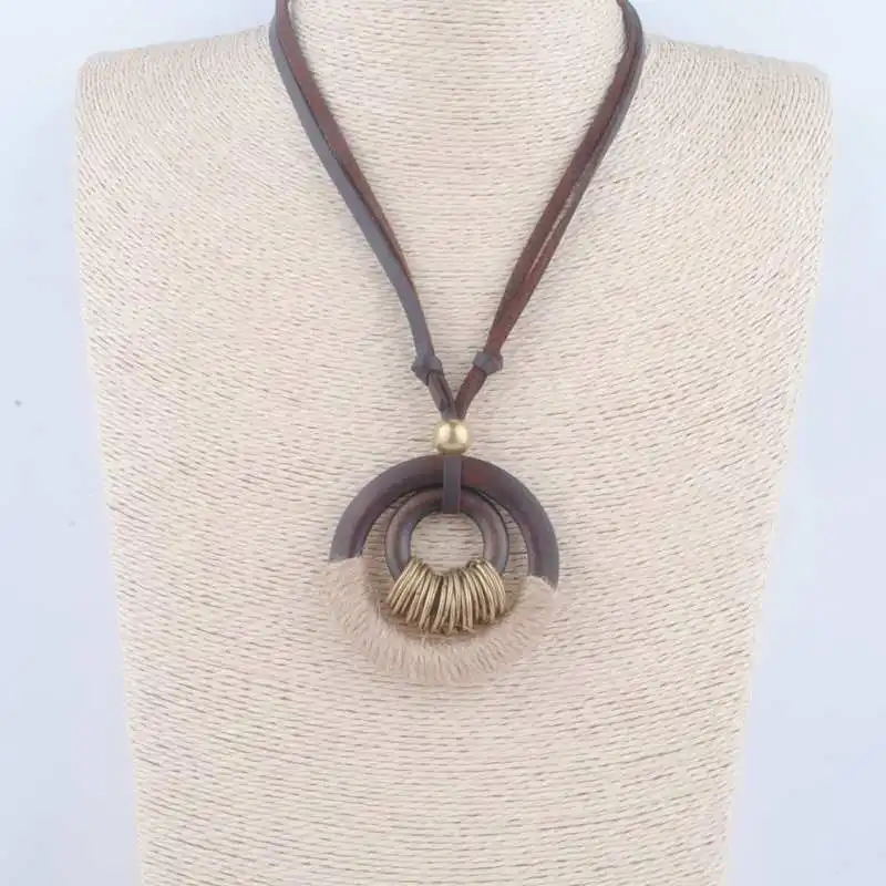 Новые винтажные ожерелья ювелирные изделия массивные и подвески деревянные для