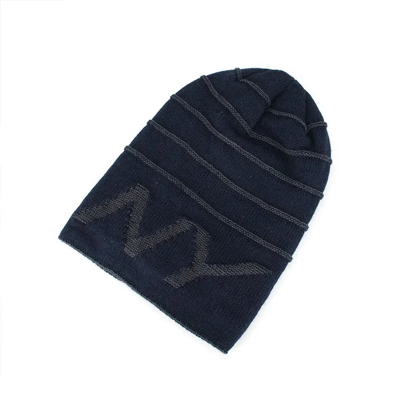 

2018 New Mens Beanies knitted Cap Winter Hat For Women Knit Baggy Cap Warm Add Velvet Wool Hiking Cap Women's Hat Gorro
