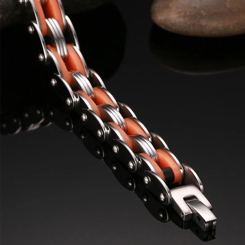 Новый брендовый мужской браслет для мотоциклистов мужчин трендовые оранжевые