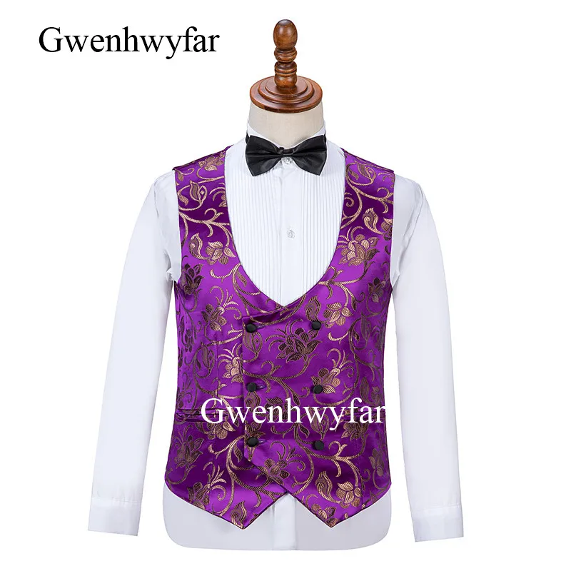 Gwenhwyfar 2019 шаль в продвинутом стиле Черные смокинги для жениха с отворотом золотые