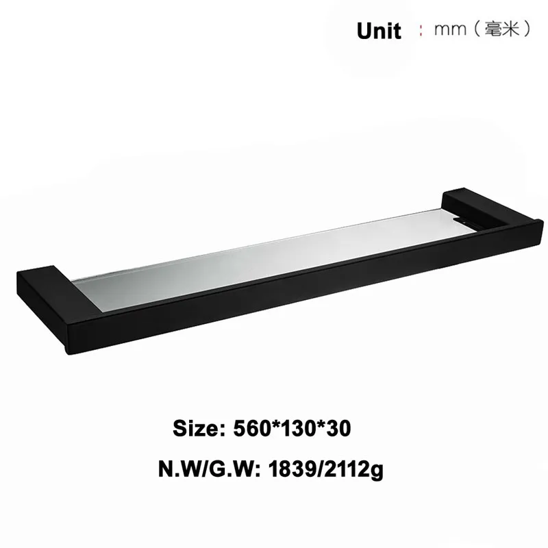 Toilet Shelf Новинка, SUS 304, нержавеющая сталь, аксессуары для ванной комнаты, набор, Черный Матовый держатель для бумаги, держатель для зубной щетки, держатель для полотенец, аксессуары для ванной комнаты - Цвет: Toilet Shelf