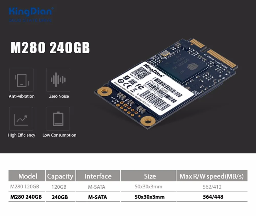 KingDian Заводская распродажа внутренний жесткий диск твердотельный диск мини SATA mSATA 16/32/60/120/240 ГБ SSD