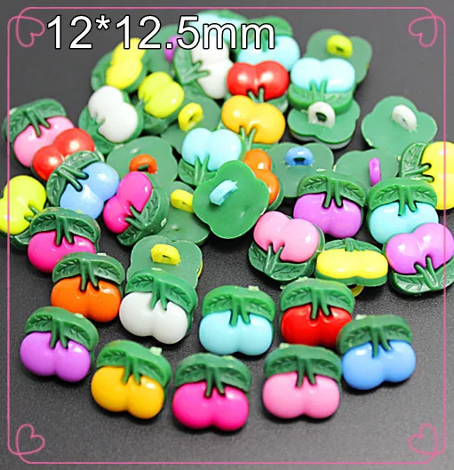 100 шт. разноцветные пластиковые пуговицы в форме вишни с героями мультфильмов 1 отверстие швейная ткань пуговицы аксессуары для ювелирных изделий