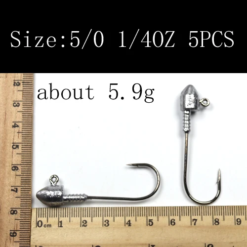 Size 5I0 1I4OZ 5PCS 5 шт. 2#1#1/0 2/0 3/0 5/0 90 градусов Открытый джиг голова рыболовные крючки крючок приманки для мягкой приманки Wom крючок с грузилом высокого качества - Цвет: Size 5I0 1I4OZ 5PCS