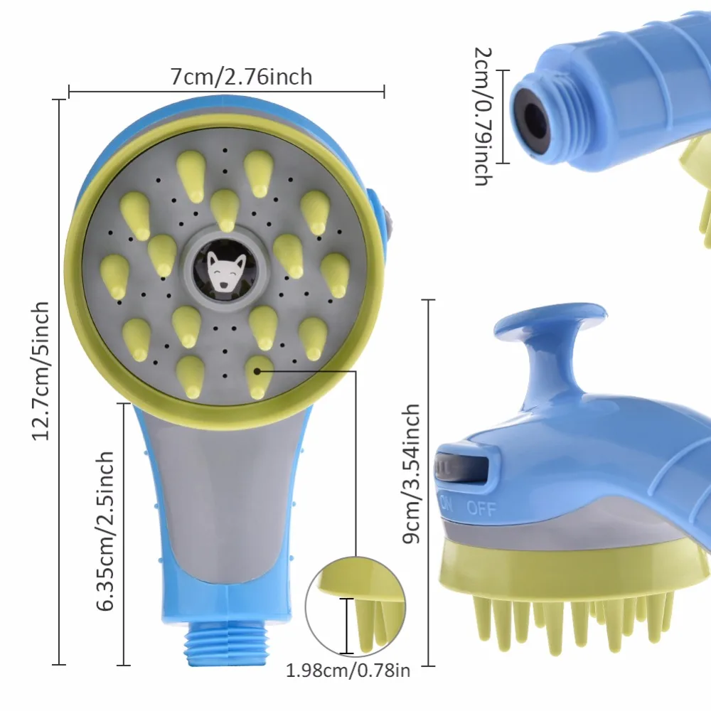 Petstyle Pet Shower Head Bath Brush Dogs Cats Massage Comb Washing Supply Sprinkler Wash 3 Color |