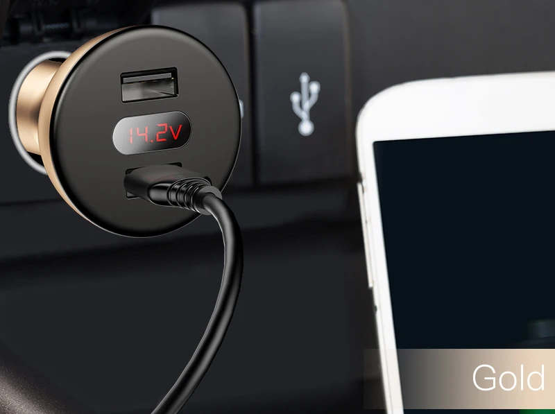 Baseus 4.8A USB Автомобильное зарядное устройство 360 вращение дисплей плеер Зарядное устройство для iPhone 7 6 samsung Xiaomi huawei автомобильное зарядное устройство для мобильного телефона