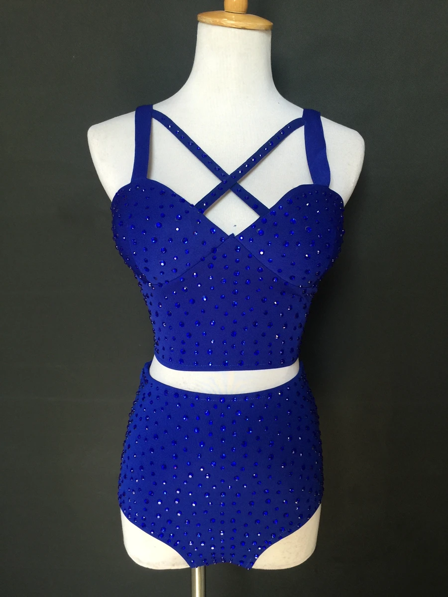 (Топ + шорты) полностью алмазные женские костюмы певец ночной клуб бар