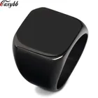 316L обычное кольцо из нержавеющей стали, высококачественное полированное цельное байкерское кольцо, модное ювелирное изделие