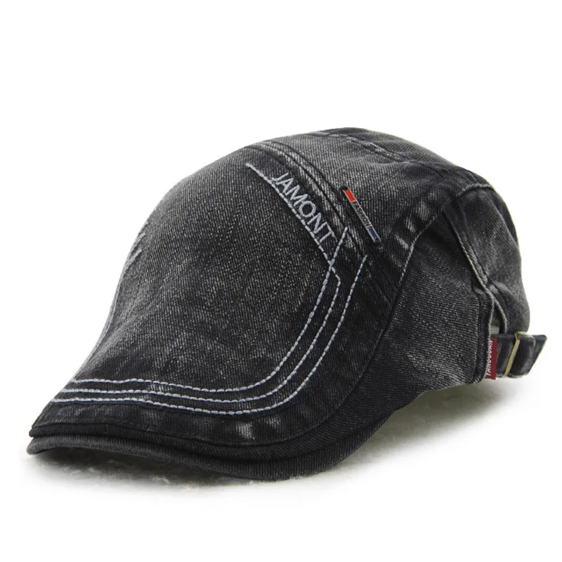 

[AETRENDS] Denim Newsboy Flat Cap Gatsby Caps ivy Irish Cabbie Driver Hunting Hat Z-3502