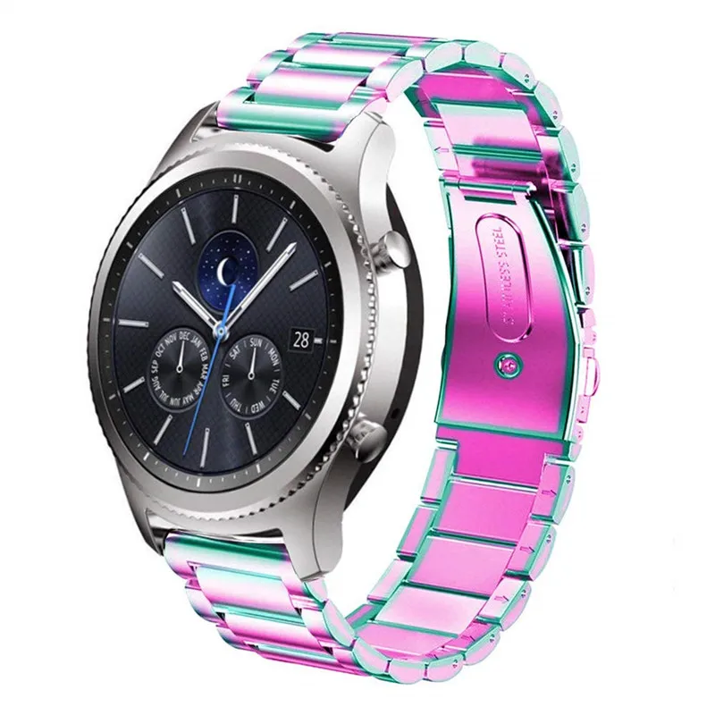 Для samsung gear S3 Band 22 мм Твердый металлический деловой ремешок из нержавеющей стали для samsung gear S3 Frontier/Classic/Galaxy Watch 46 мм